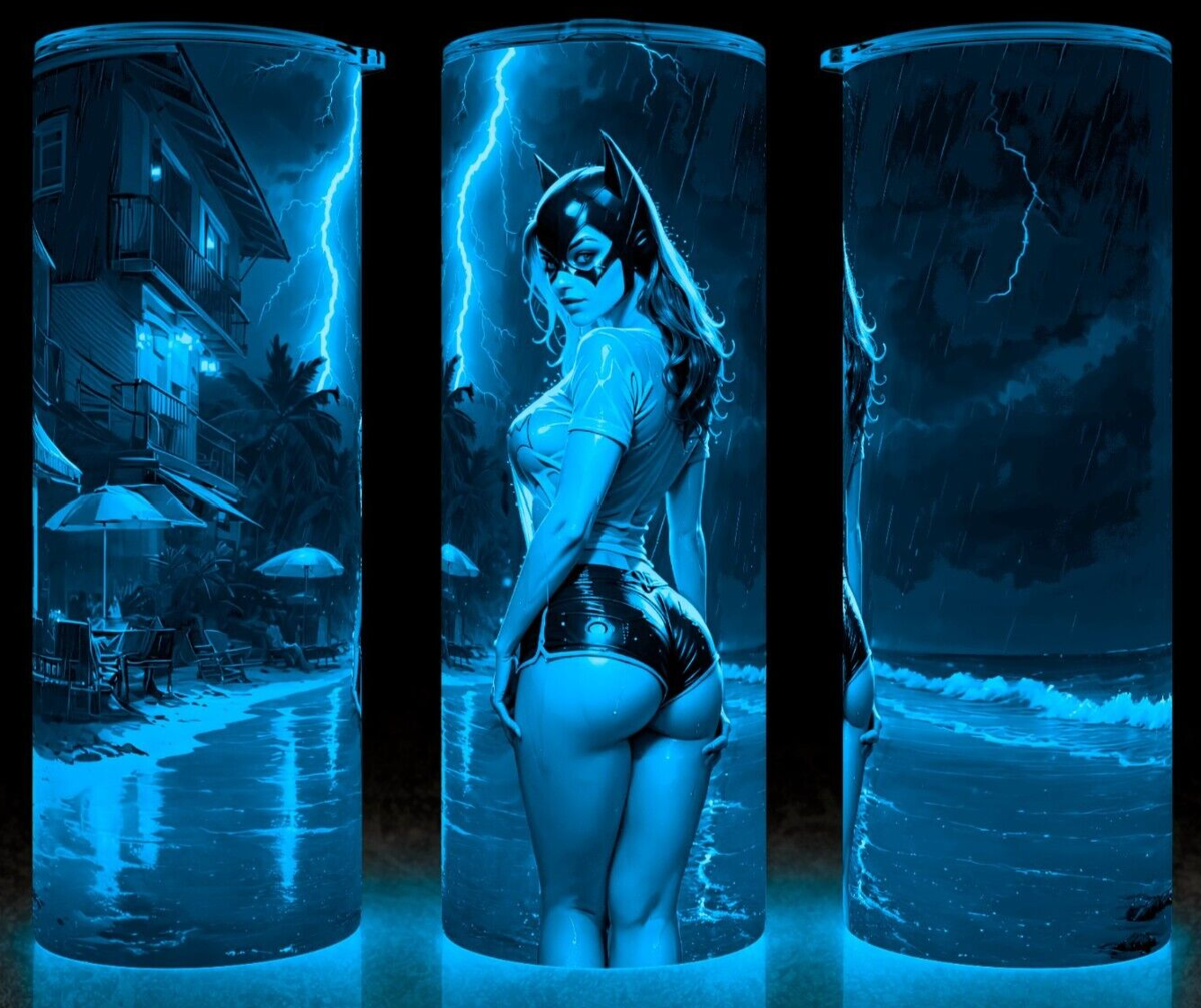 Glow in the Dark Batgirl Sexy Wet Shirt at the Beach Comic Book Cup Mug  Tumbler | eBay