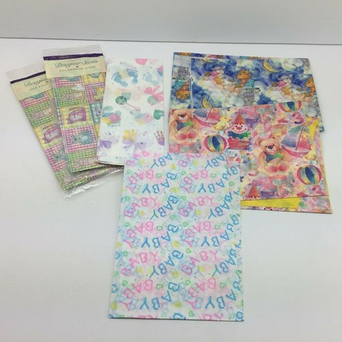 VTG Pattern Tissue Paper Present Gift Wrapping Baby Shower Gender Reveal Toys