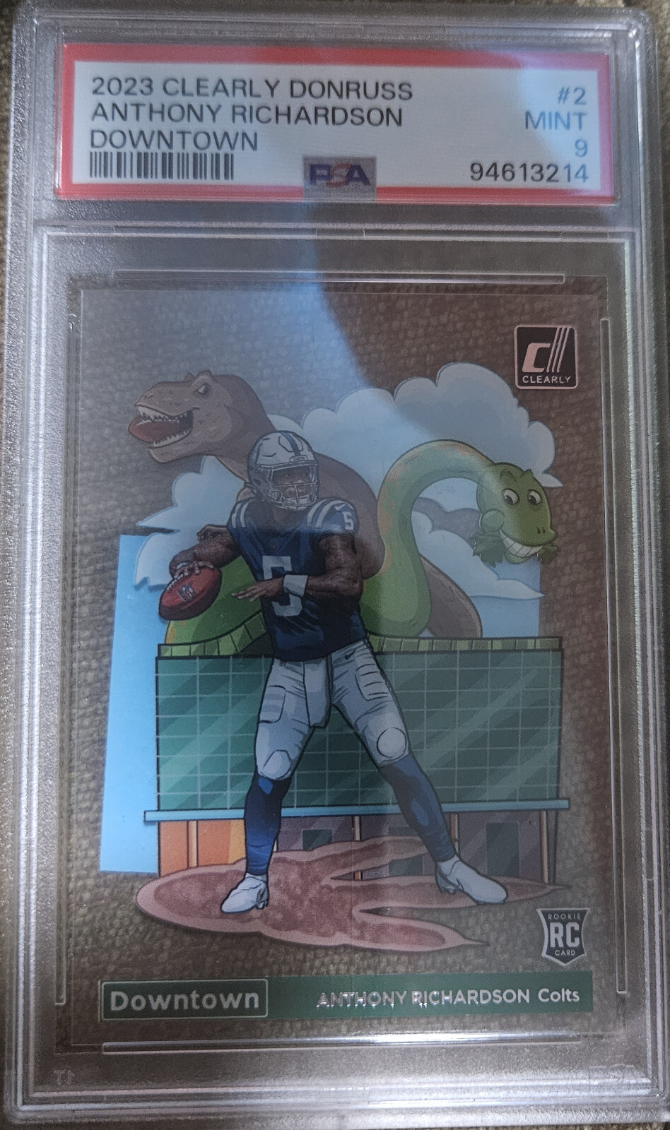 2023 Panini Clearly Donruss - Downtown #2 Anthony Richardson Rookie (RC) PSA 9