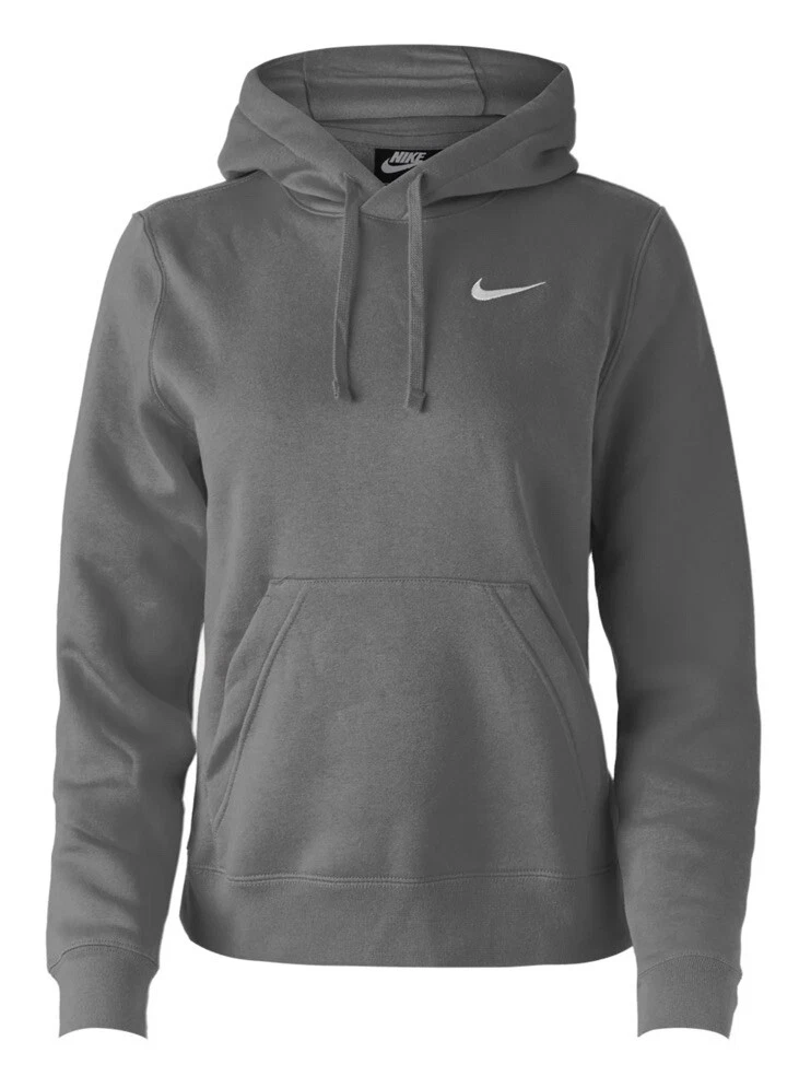 NIKE Hoodie Sweater Fleece Interior Kangaroo Pocket Black Cotton Blend Women S