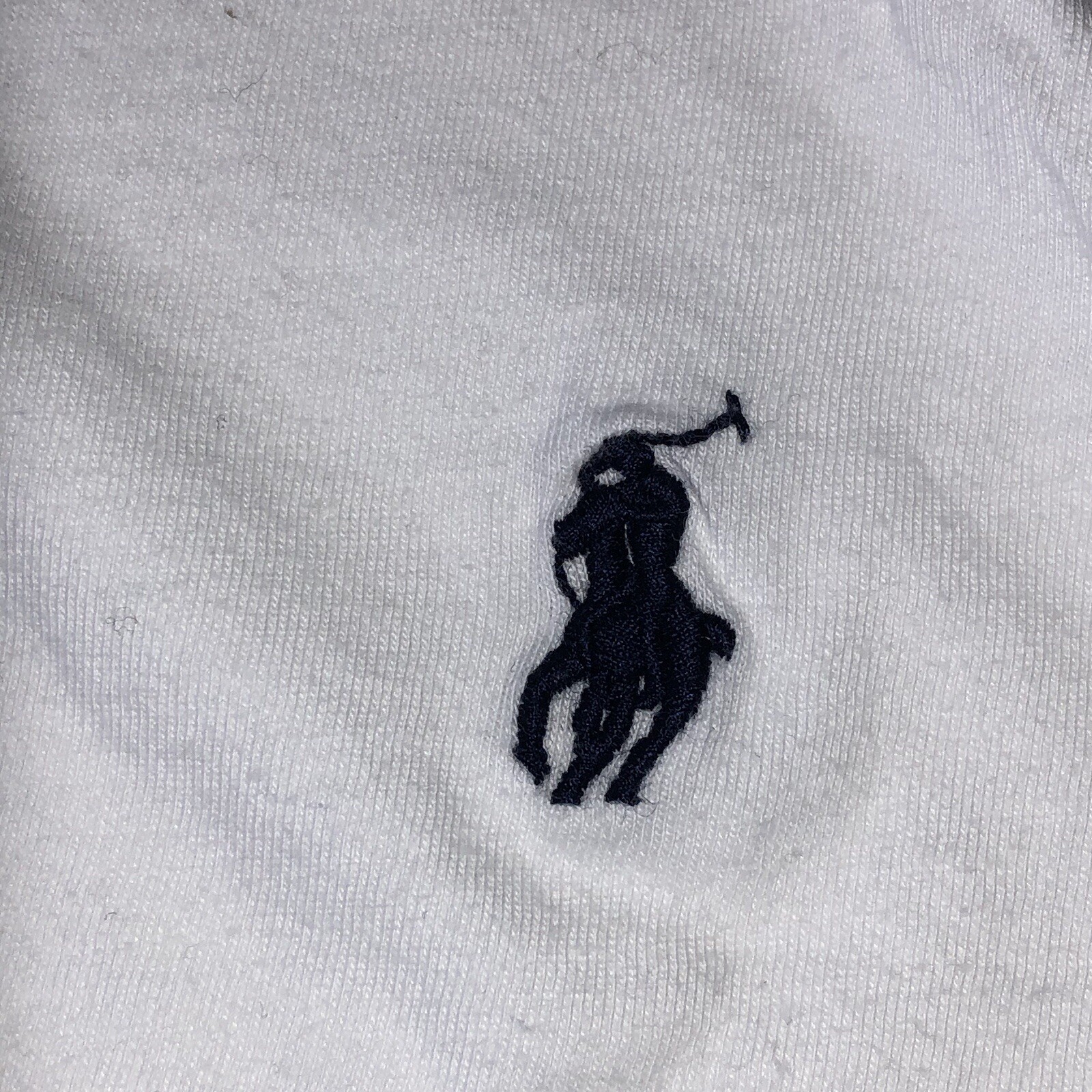 Polo Ralph Lauren bianca scollo a V t shirt slim fit blu pony taglia media