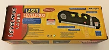 NEW In Box LASER LEVEL PRO 3 Horizontal Vertical 8'/250cm Measuring Tape & Ruler
