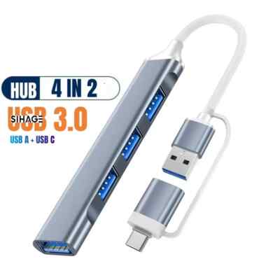 USB C HUB 3.0 Type C 4-Port Multi-Splitter OTG Adapter For Laptop Mac PC Android