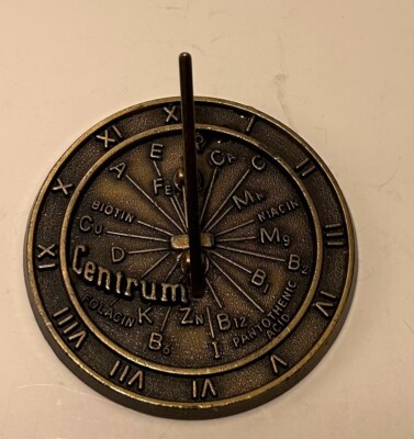 Lederle Cyanamid Brelass Centrum Vitamin Advertising Sun Dial Paperweight 3''