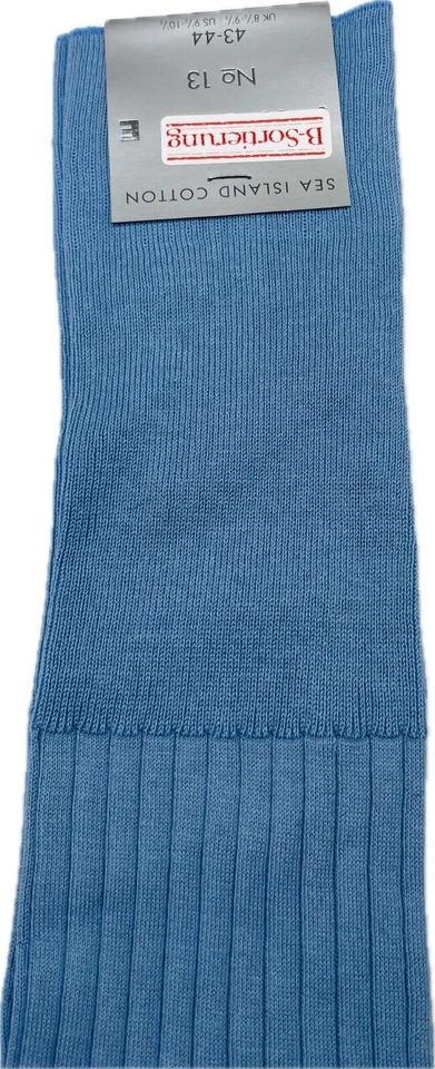 Falke No.13 Socken Gr 43-44 Herren Kniestrümpfe Strümpfe Blau Sea Island Cotton - Bild 2 von 3