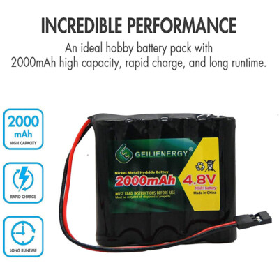 GeiLienergy 1PCS 4.8V 2000mAh Flat Receiver RX NiMH Battery Pack Ship From USA