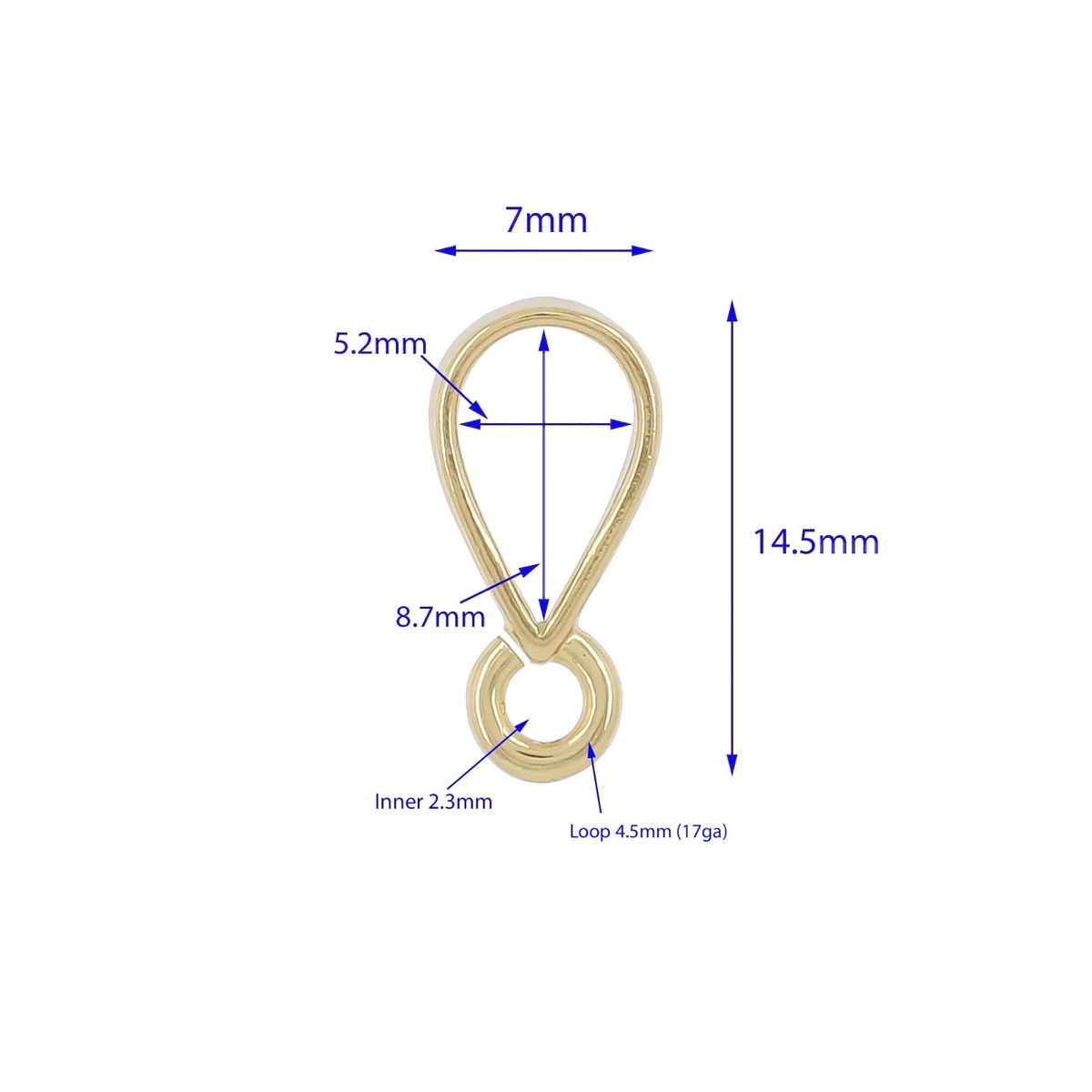 Pendenti In Ottone Placcato Oro 14K/18K Pinch Bail Clips - Foto 9