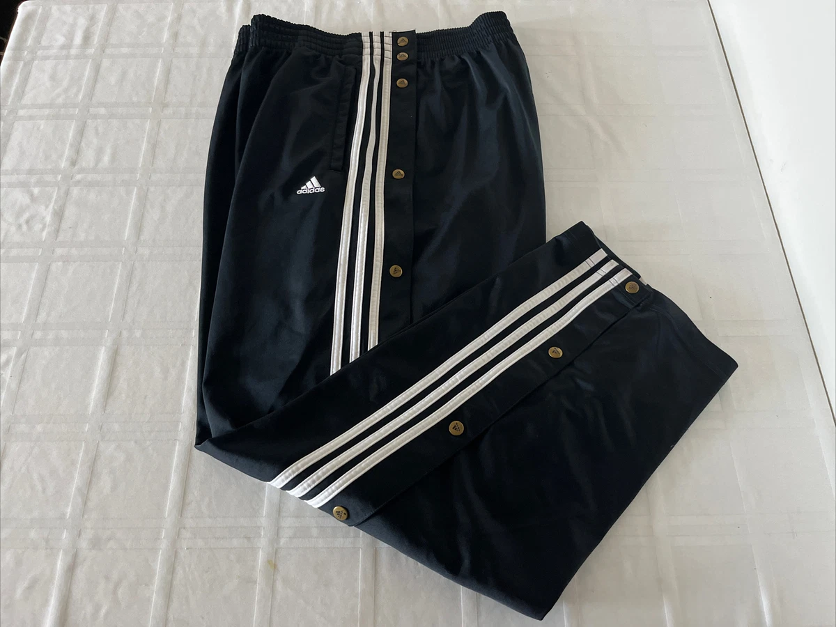 New Adidas Mens Sz XL Tear Away Athletic Track Pants Black TS3