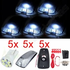 5pc Smoke Roof Cab Marker Light White LED Assembly for 2003-2009 C4500 Kodiak