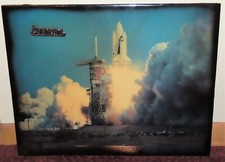 1981 RARE NASA STS-2 COLUMBIA SPACE SHUTTLE LAUNCH WOODEN PLAQUE 20 X 15.5 X 5/8