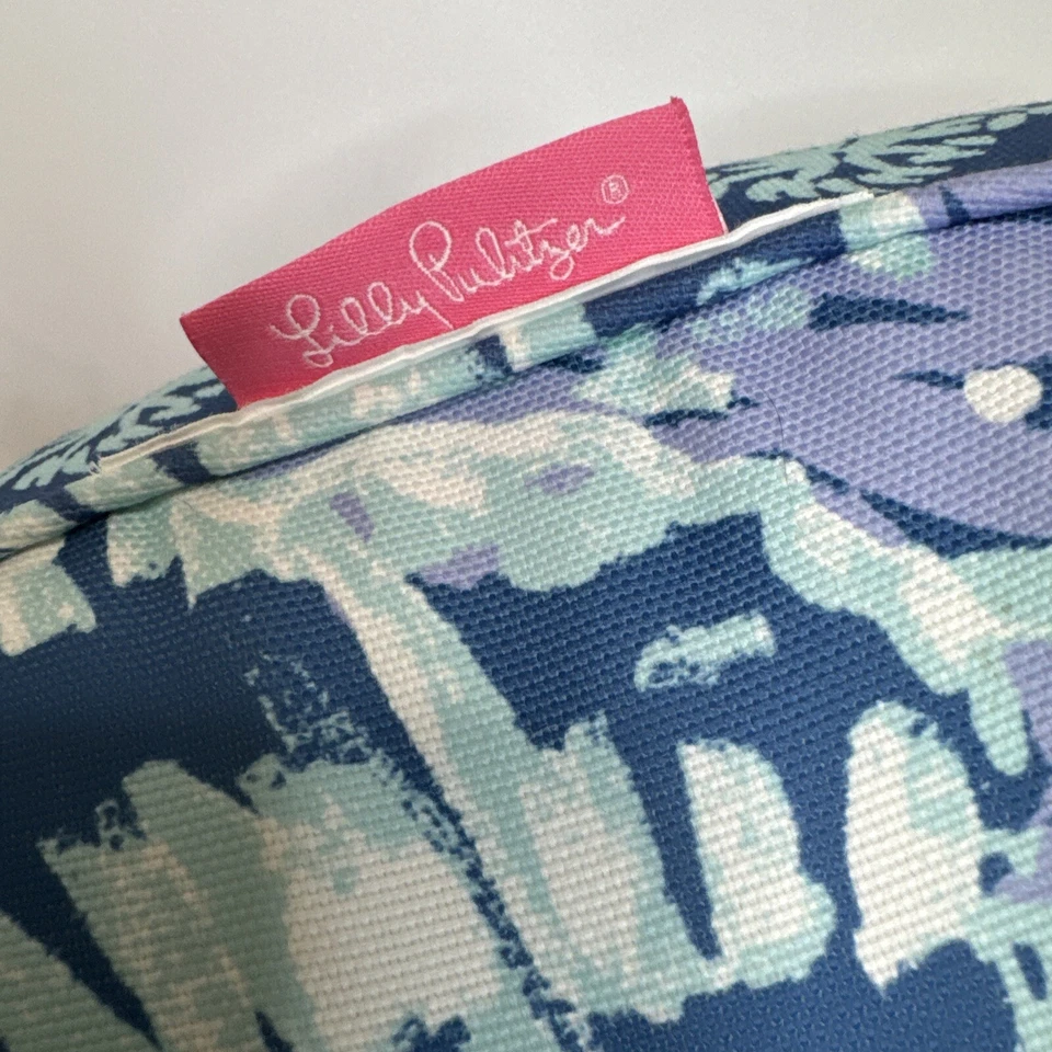 Lilly Pulitzer Round 18” Single Tuft Button Pillow Indoor Outdoor Gypsea Girl - Image 2 of 4