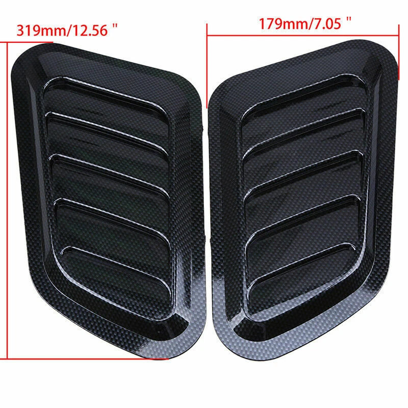 Capó de admisión de flujo de aire universal para automóvil 2 piezas accesorios de fibra de carbono Foto 4 de 4