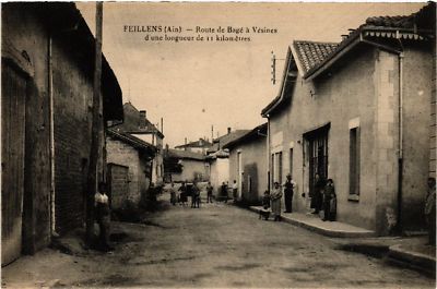Old postcard AK Feillens Route Bagé Vésines with a length of 11 kilometers (486442)