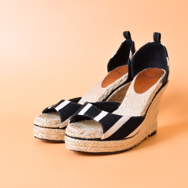 striped espadrilles wedge