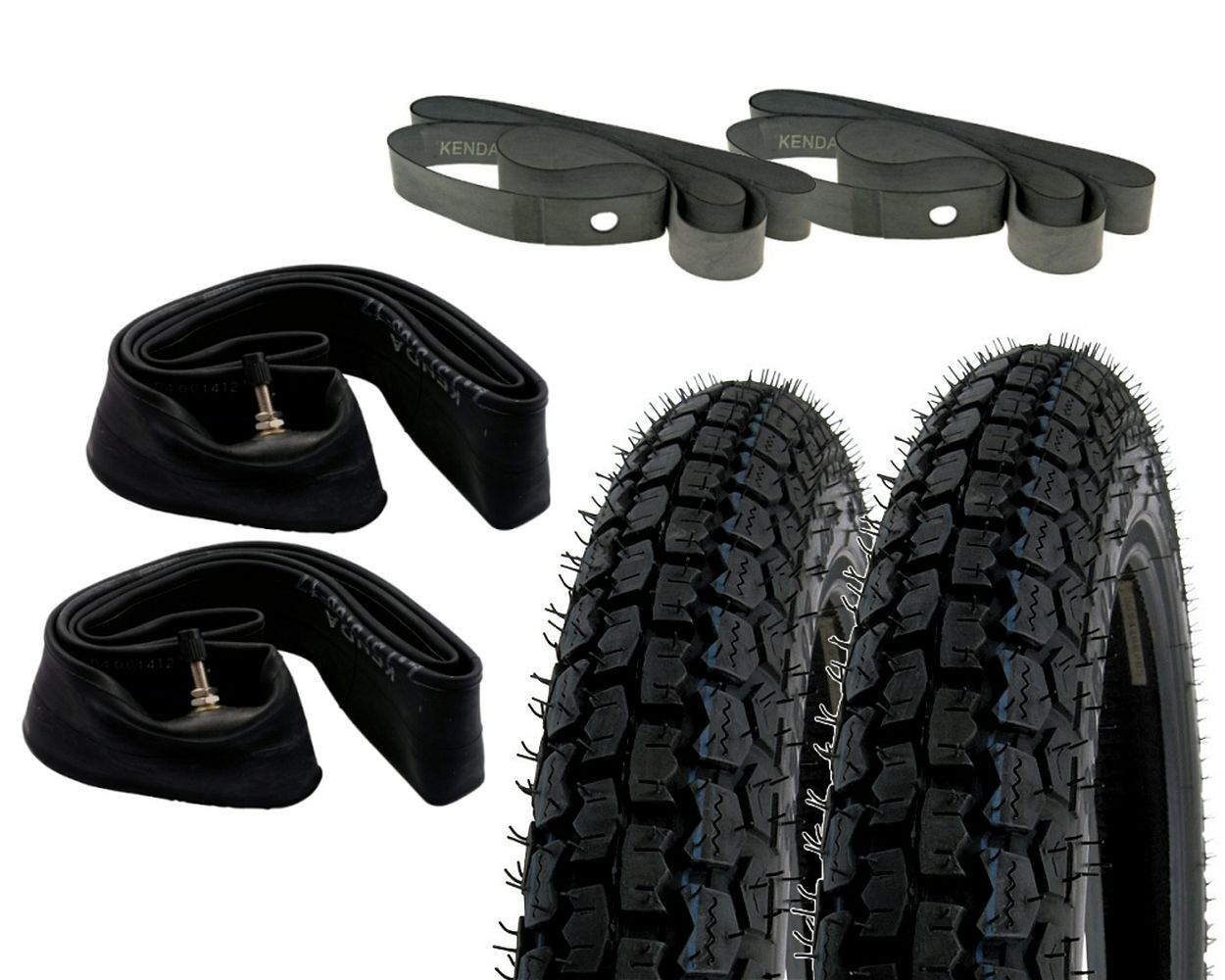 2x Kenda K254 Reifen 2,75x17 Schlauch Felgenband Für Zündapp