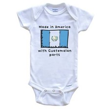 Made In America With Guatemalan Parts Guatemala Flag One Piece Baby Bodysuit