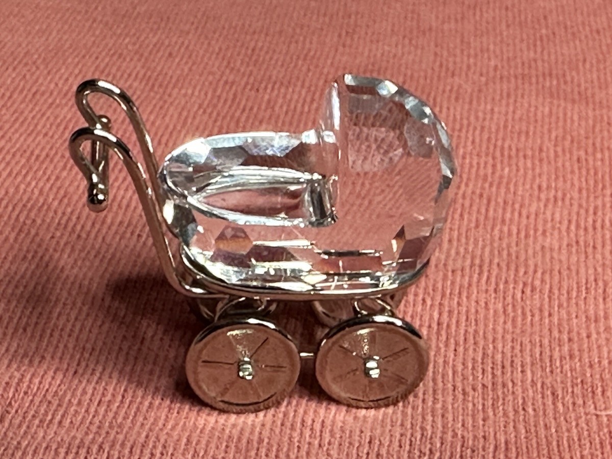 Swarovski Crystal Memories Baby Carriage / Stroller Silver (No Box