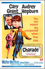 1963 Charade Original Movie Poster Linen 27x41 Audrey Hepburn Cary Grant Cult
