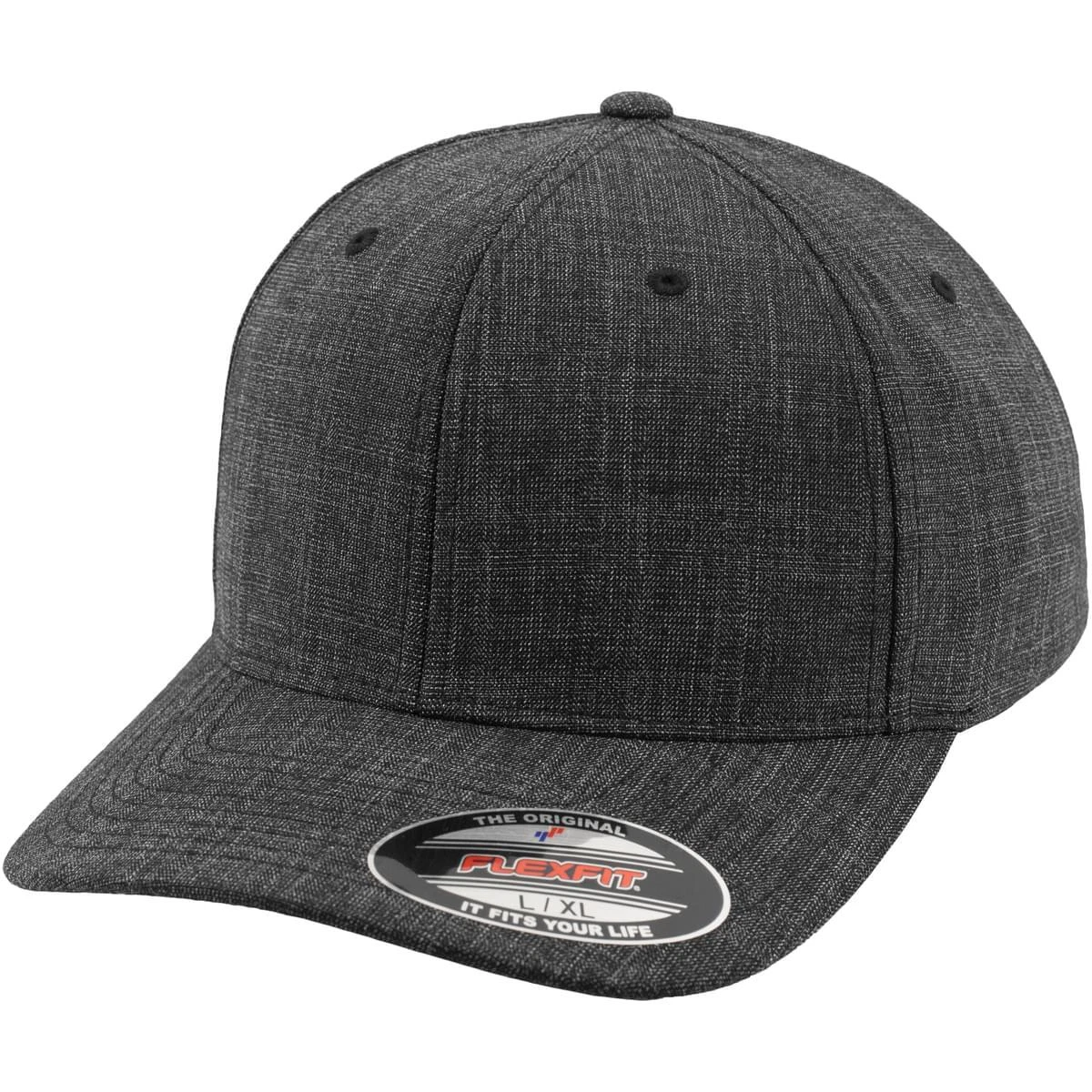 Flexfit fine melange cap black baseball cap unisex sporty stretch marl
