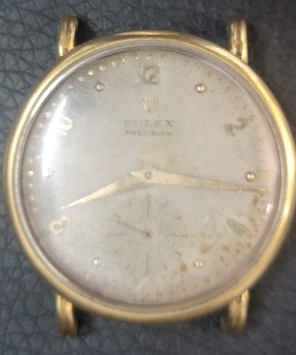 Vintage Rolex Precision 4656 Manual Winding Watch 18K Fancy Curved Lugs 1940’s - Picture 3 of 22