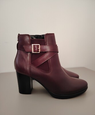 New Carvela Women's Ankle Boot Wine Leather Burgundy Wine size UK 41EU  £159 UK