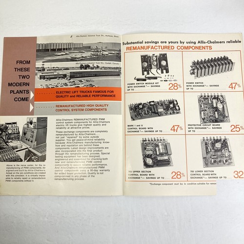 Vintage Allis Chalmers PWM Electric Lift Truck Control Original Sales Brochure - Picture 3 of 5
