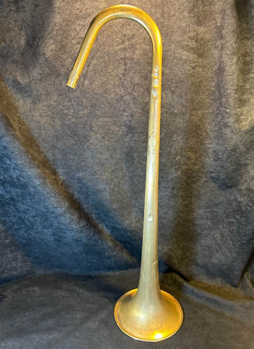 Vintage Brass Angled Trumpet Horn Bell Engraved 19"
