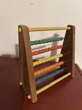 Antique Vintage Retro Abacus Wooden Toys Wood Preschool Homeschool Primary