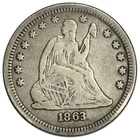 1863 SEATED LIBERTY QUARTER ~ NICE AND ORIGINAL FINE/VF!