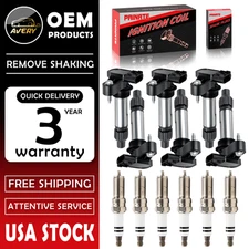✅ OEM 6 Ignition Coil + 6 Spark Plug For Chevy Traverse Cadillac GMC Buick UF569