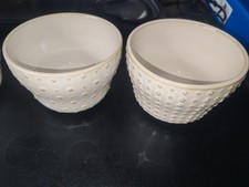 MALACASA 4 Small Bowls Ceramic Embossment Stoneware Bowl for Dipping 3.5 inch