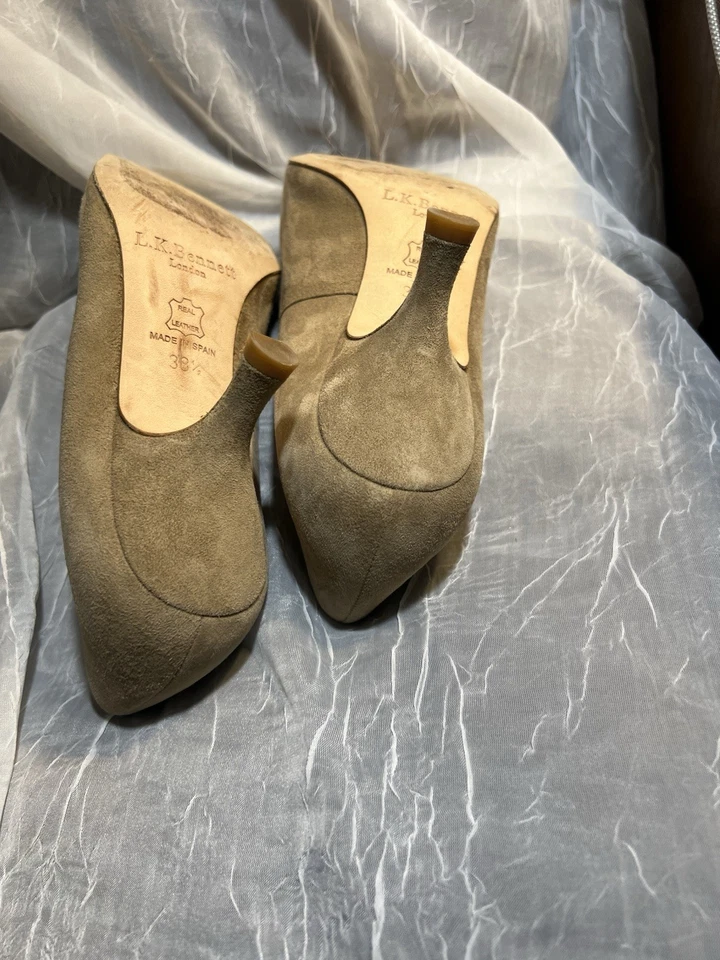 LK Bennet EU 38.5 US 8 Londres Gamuza Arco Gatito Tacones en Desnudo Bronceado España Retirado Foto 4 de 4