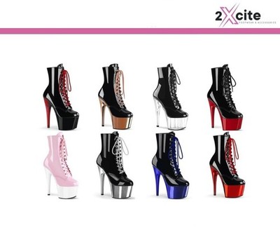 Pleaser High Heel Stiletto Plattform 7'' Knöchelstiefel Adore 1020 Zweifarbig