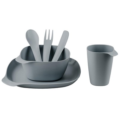 Sadodo Set Stoviglie Da Campeggio Infrangibili Per 4 Persone - Piatti, Ciotole, Posate E Bicchieri In Plastica Colorata - Ideale Per Picnic E Barbecue
