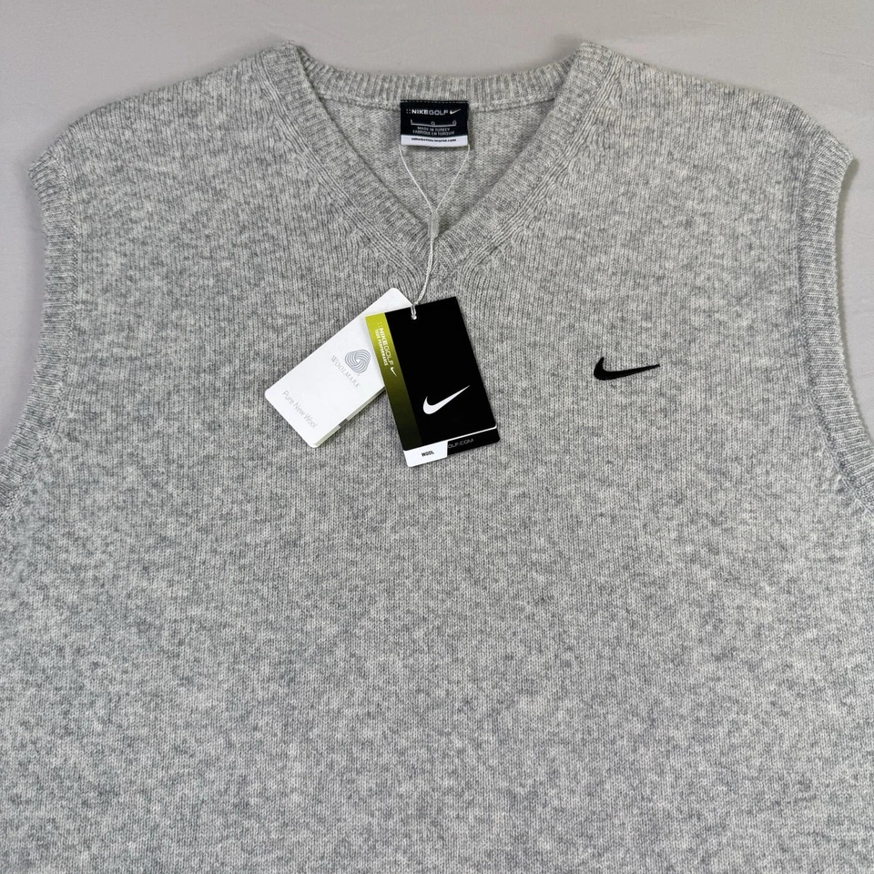 Nike Golf Tour Performance Vest Mens Size Large Grey 100% New Wool V Neck NWT - Image 2 of 4