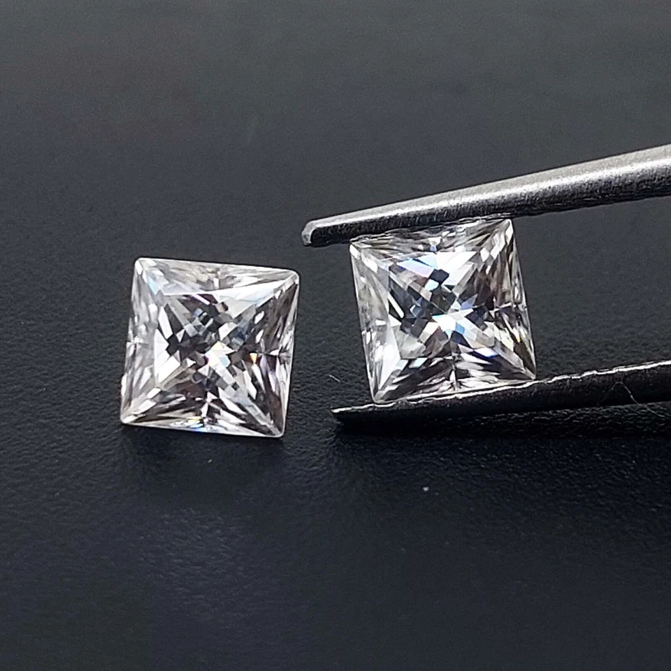 4 MM Lab Grown CVD Diamond Pair D COLOR VVS CLEAN Square Cut Non Certified - Image 3 of 4
