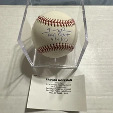 Tristar Platinum Signed Trevor Hoffman Ball Inscription “ MLB Debut 4/6/93” COA 