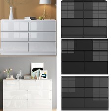 Modern High Gloss 6/7/8 Drawer Cabinets Storage Cabinets Bedroom Furniture New
