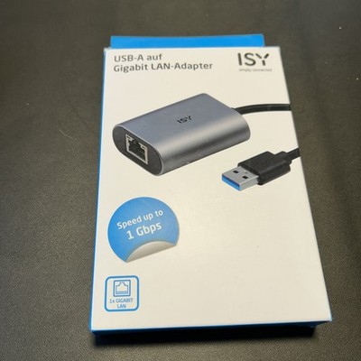 ISY USB-A auf Gigabit LAN-Adapter   1000 Mbit/s   NEU & OVP
