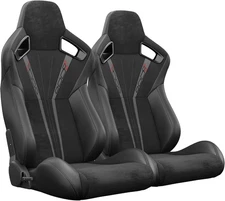 2 Pcs Universal Bucket Seats w Double Slider Racing Seats Sport Seat for Hyundai