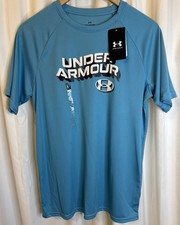 UNDER ARMOUR GRAPHIC PRINT POLYESTER T-SHIRT BOYS SZ YOUTH XL YXL BLUE NWT
