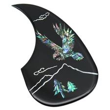 Abalone Eagle Design Self-Adhesive Acoustic Guitar Pickguard Black for Martin