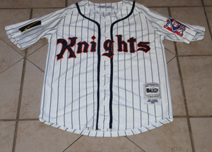HEADGEAR CLASSICS White/Blue/Orange KNIGHTS Roy Hobbs Jersey    Sz S