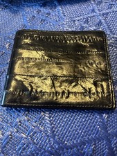 Excellent Vintage Bi-fold Black Eel Skin Wallet