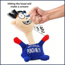 Stress Relief Toys, Desktop Punching Me Doll, Anti Stress Plush Screaming Doll