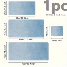 40 90cm1pc Extra Large Mouse Pad - Soft Blue Watercolor Desk Mat with Non-Slip B