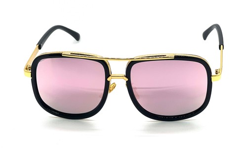 Men Fashion Sunglasses Oversized Square Gold Flat Top Frame Hip Hop Fancy Black - Afbeelding 70 van 76