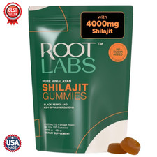 Root Labs 4000 mg Pure Himalayan Shilajit Gummies I KSM-66 Ashwagandha I 120 CT