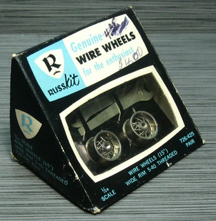 1960's SLOT CAR Pair NOS RUSSkit Genuine Wire Wheels Wide Rim 5 40 VINTAGE 1/24