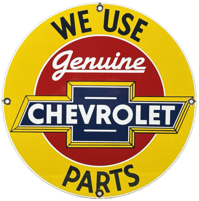 #ad #ad VINTAGE CHEVROLET PORCELAIN SIGN GENERAL MOTORS DEALERSHIP GAS OIL FORD MOPAR $121.00